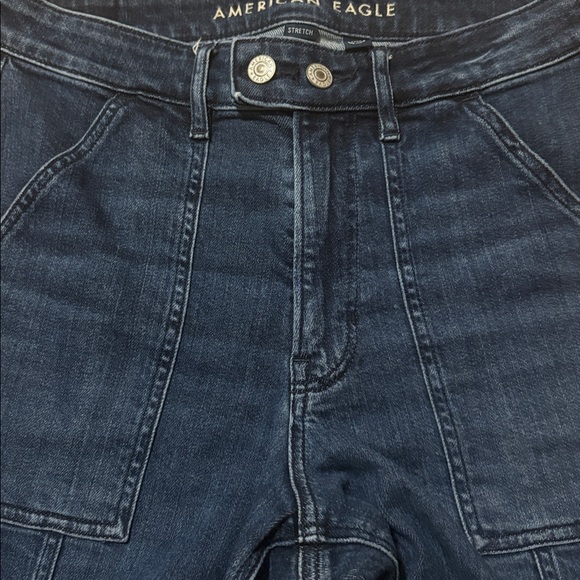 AMERICAN EAGLE DREAMY DRAPE STRETCH SUPER HIGH-WAISTED BAGGY WIDE-LEG JEAN 6 - Picture 6 of 10